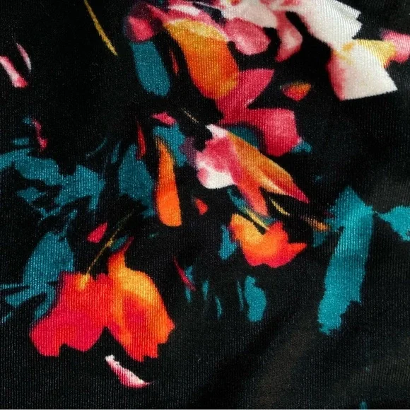 Boutique Velvet A-Line Black Dark Floral Choker Dress (Size 1X) - Picture 7 of 10